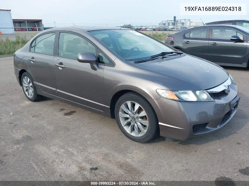 19XFA16889E024318 2009 Honda Civic Ex