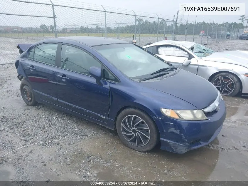 2009 Honda Civic Lx VIN: 19XFA16539E007691 Lot: 40039254