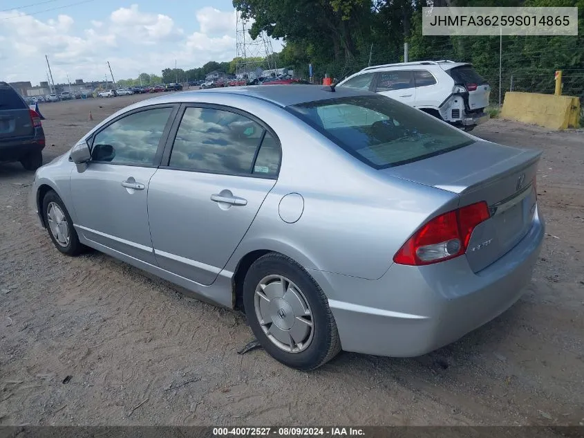 2009 Honda Civic Hybrid VIN: JHMFA36259S014865 Lot: 40072527