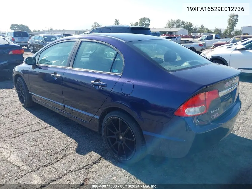 19XFA16529E012736 2009 Honda Civic Lx