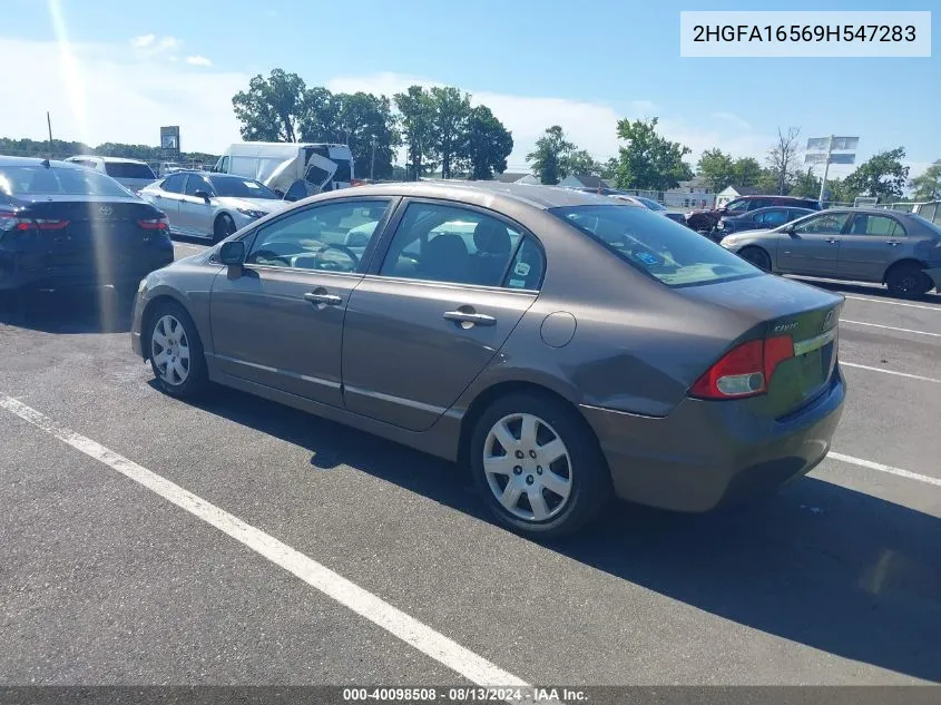 2009 Honda Civic Lx VIN: 2HGFA16569H547283 Lot: 40098508