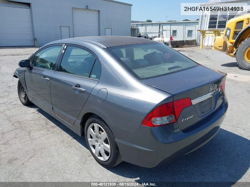 2HGFA16549H314938 2009 Honda Civic Lx