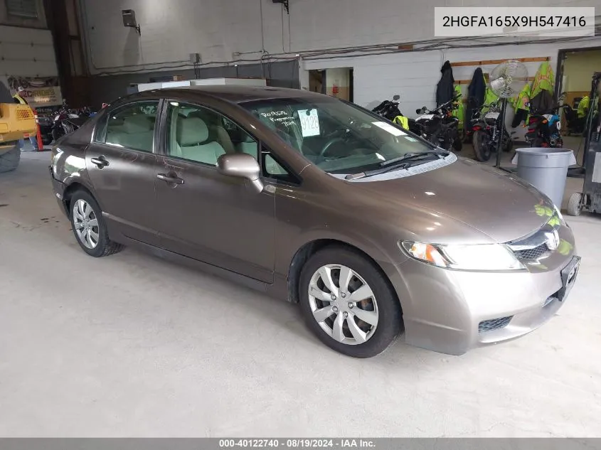 2009 Honda Civic Lx VIN: 2HGFA165X9H547416 Lot: 40122740