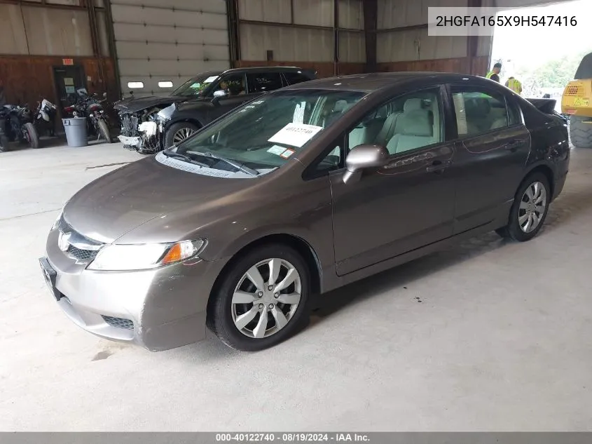 2009 Honda Civic Lx VIN: 2HGFA165X9H547416 Lot: 40122740