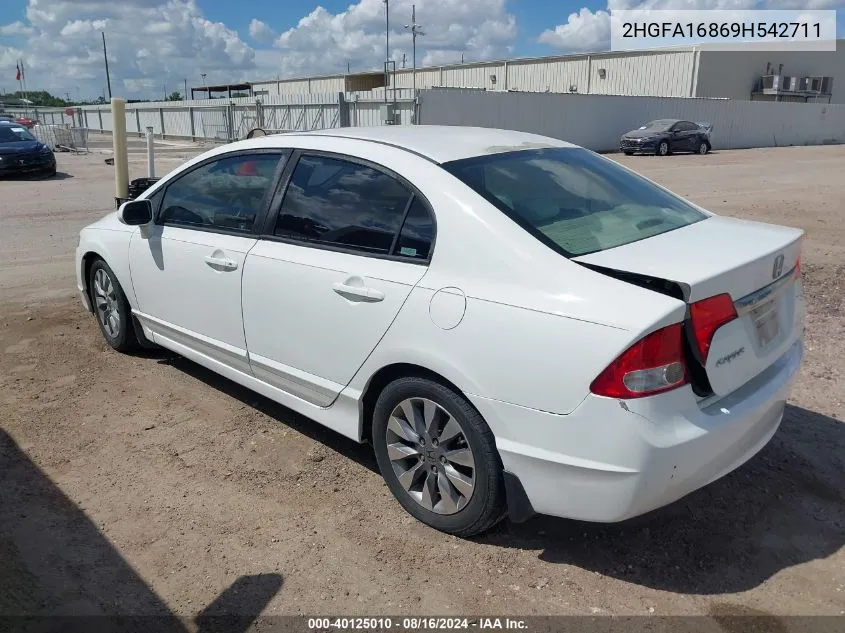 2009 Honda Civic Ex VIN: 2HGFA16869H542711 Lot: 40125010