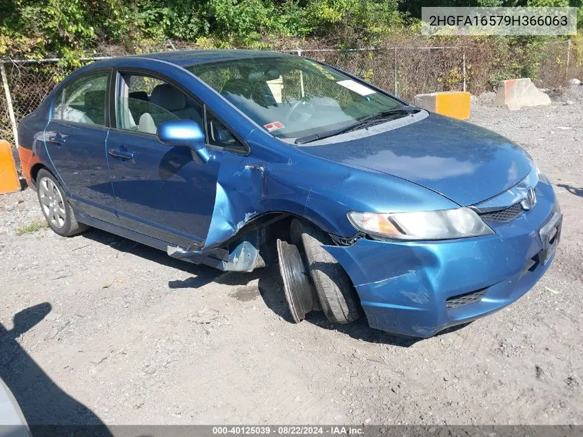 2009 Honda Civic Lx VIN: 2HGFA16579H366063 Lot: 40125039