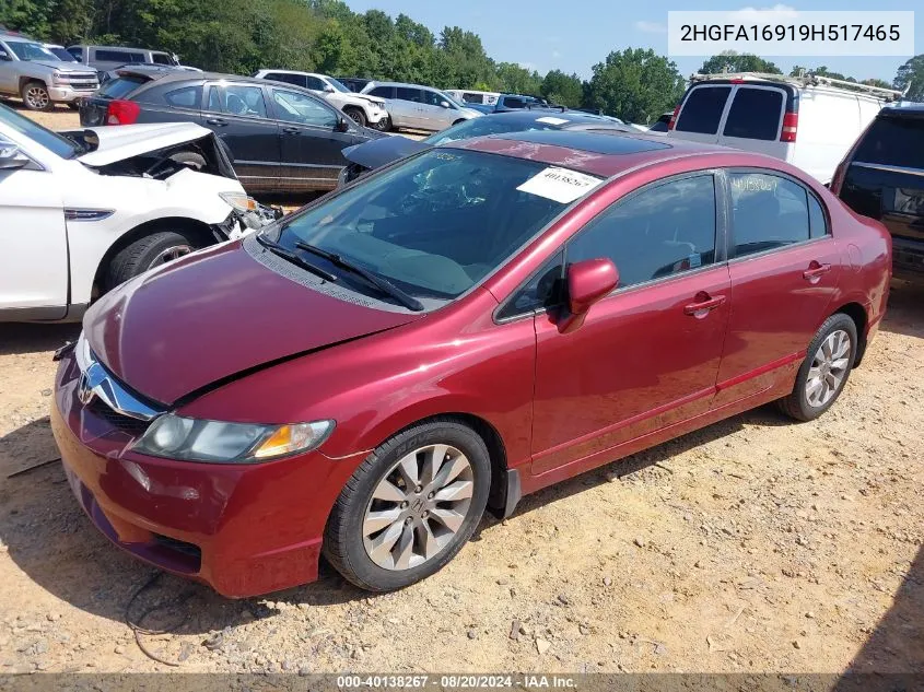 2HGFA16919H517465 2009 Honda Civic Exl