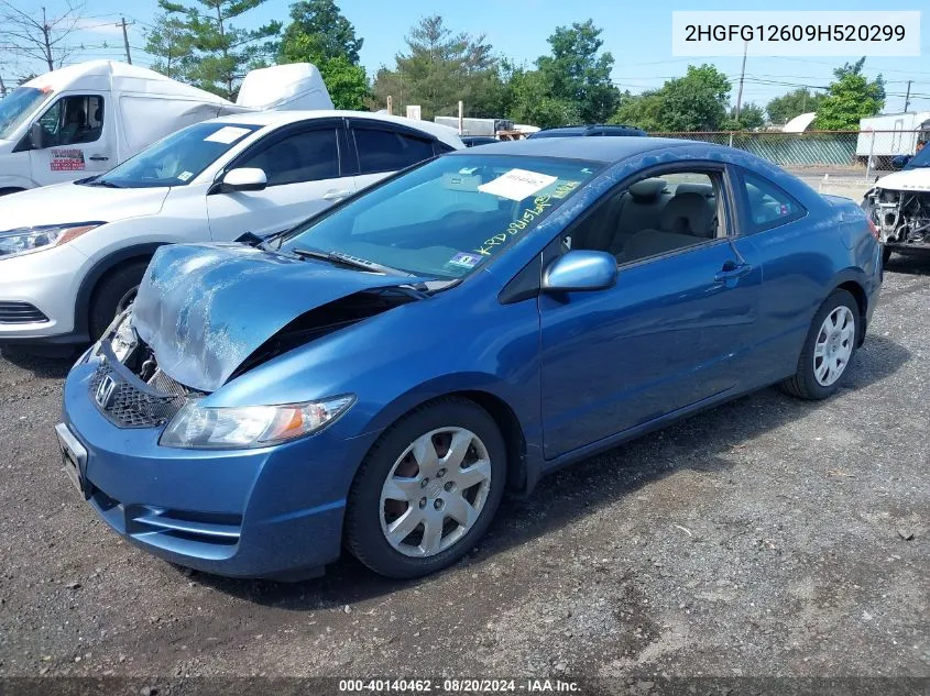 2009 Honda Civic Lx VIN: 2HGFG12609H520299 Lot: 40140462