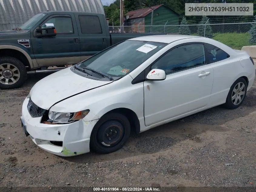 2009 Honda Civic Lx VIN: 2HGFG12639H511032 Lot: 40151904