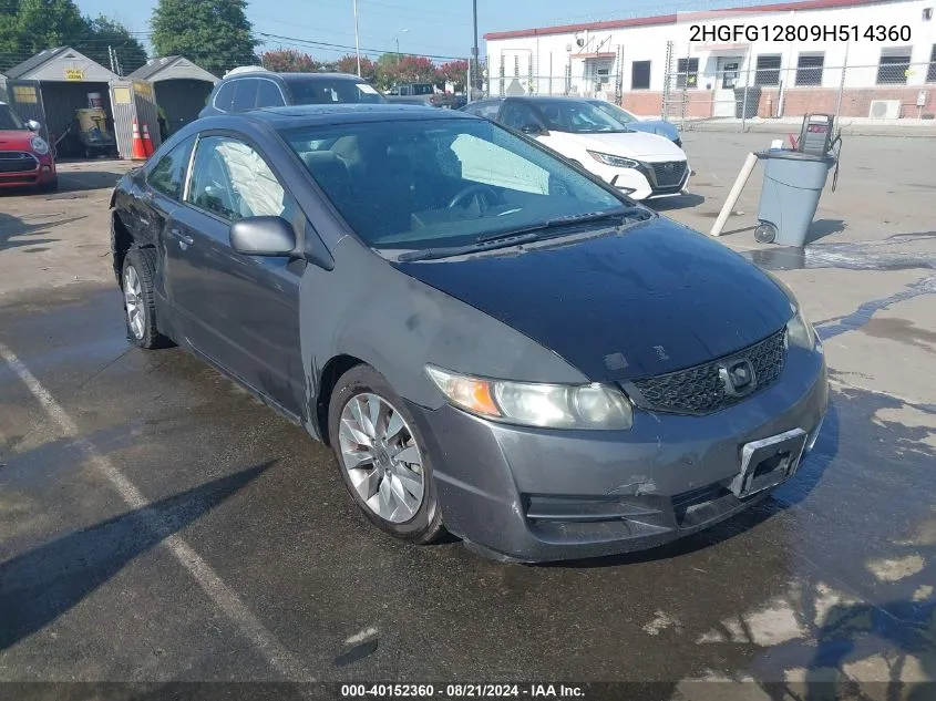 2HGFG12809H514360 2009 Honda Civic Ex