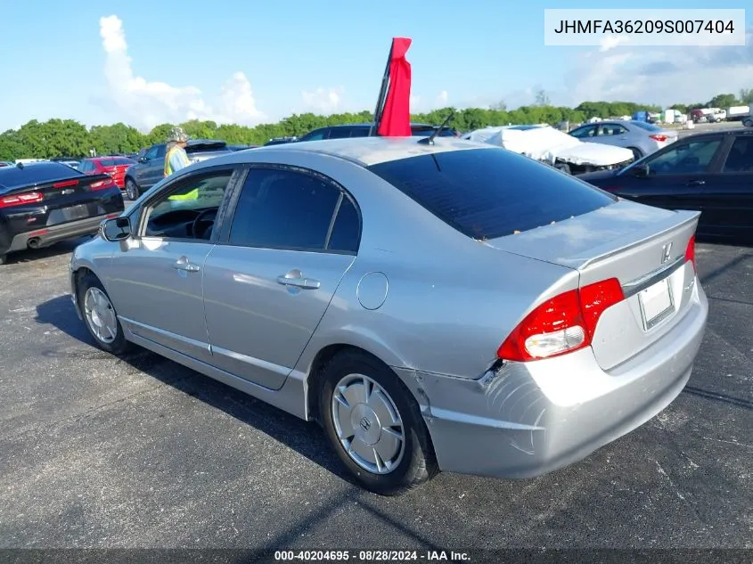 2009 Honda Civic Hybrid VIN: JHMFA36209S007404 Lot: 40204695