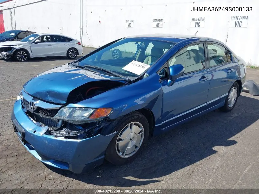 2009 Honda Civic Hybrid VIN: JHMFA36249S000133 Lot: 40212288