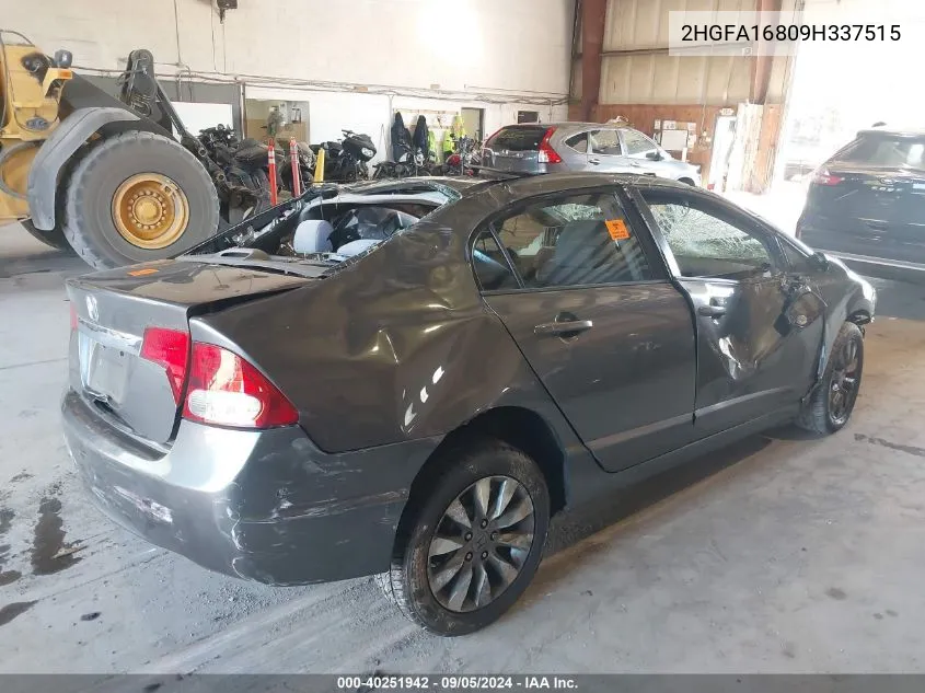 2HGFA16809H337515 2009 Honda Civic Ex