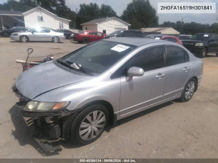 2009 Honda Civic Lx VIN: 2HGFA16519H301841 Lot: 40266134