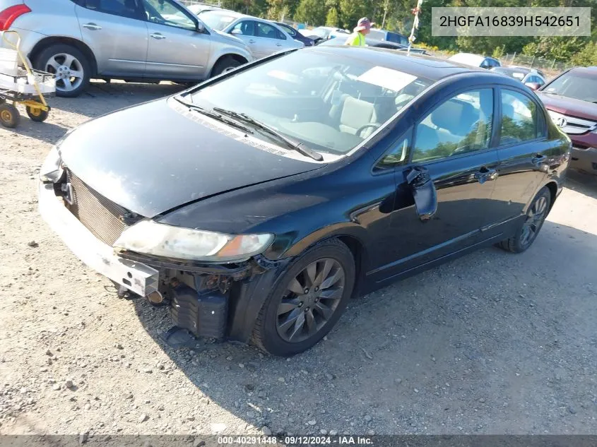 2009 Honda Civic Ex VIN: 2HGFA16839H542651 Lot: 40291448