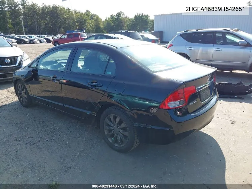 2HGFA16839H542651 2009 Honda Civic Ex