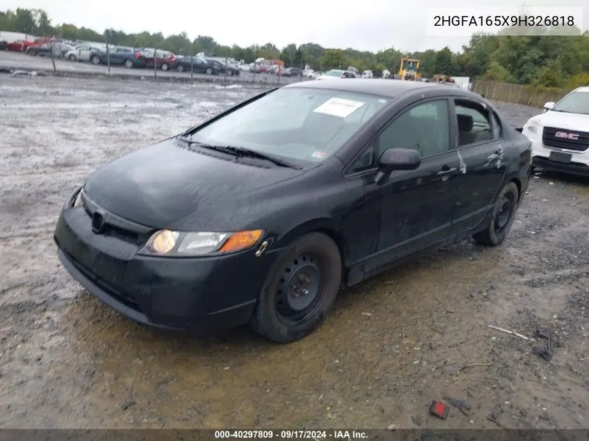 2009 Honda Civic Lx VIN: 2HGFA165X9H326818 Lot: 40297809