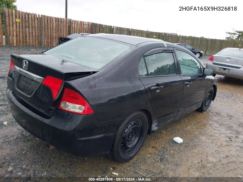 2009 Honda Civic Lx VIN: 2HGFA165X9H326818 Lot: 40297809