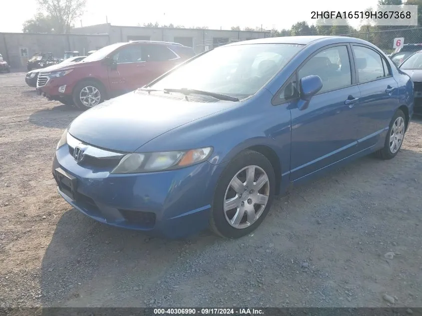 2009 Honda Civic Lx VIN: 2HGFA16519H367368 Lot: 40306990