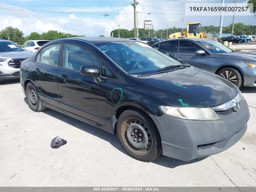 19XFA16599E007257 2009 Honda Civic Lx