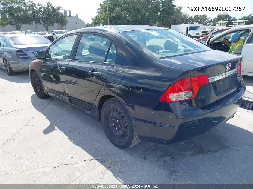 19XFA16599E007257 2009 Honda Civic Lx