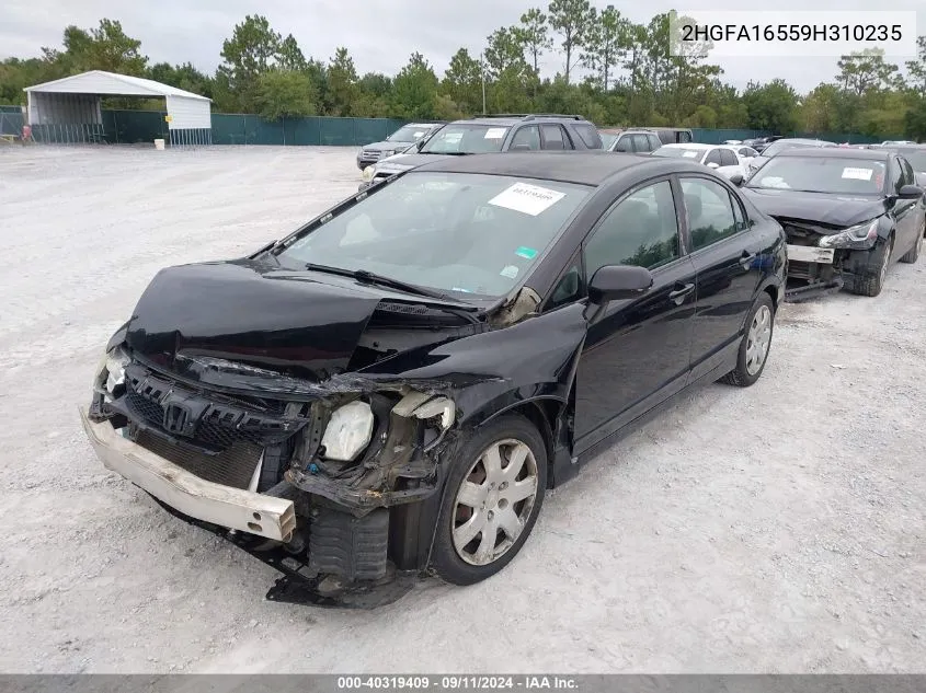 2009 Honda Civic Lx VIN: 2HGFA16559H310235 Lot: 40319409