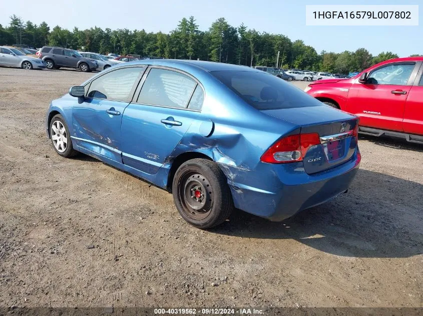 2009 Honda Civic Lx VIN: 1HGFA16579L007802 Lot: 40319562