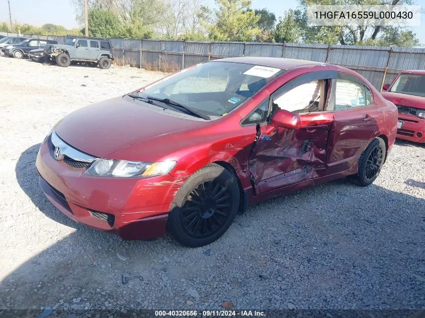 2009 Honda Civic Lx VIN: 1HGFA16559L000430 Lot: 40320656