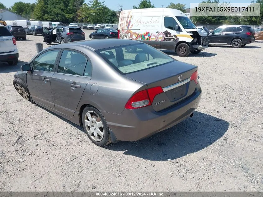 2009 Honda Civic Lx VIN: 19XFA165X9E017411 Lot: 40324616