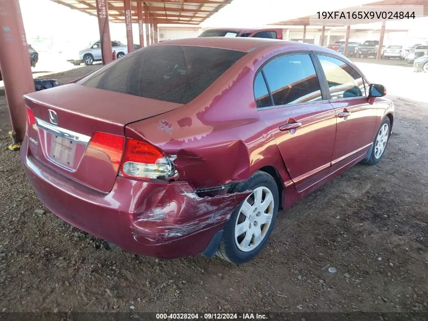 2009 Honda Civic Lx VIN: 19XFA165X9V024844 Lot: 40328204