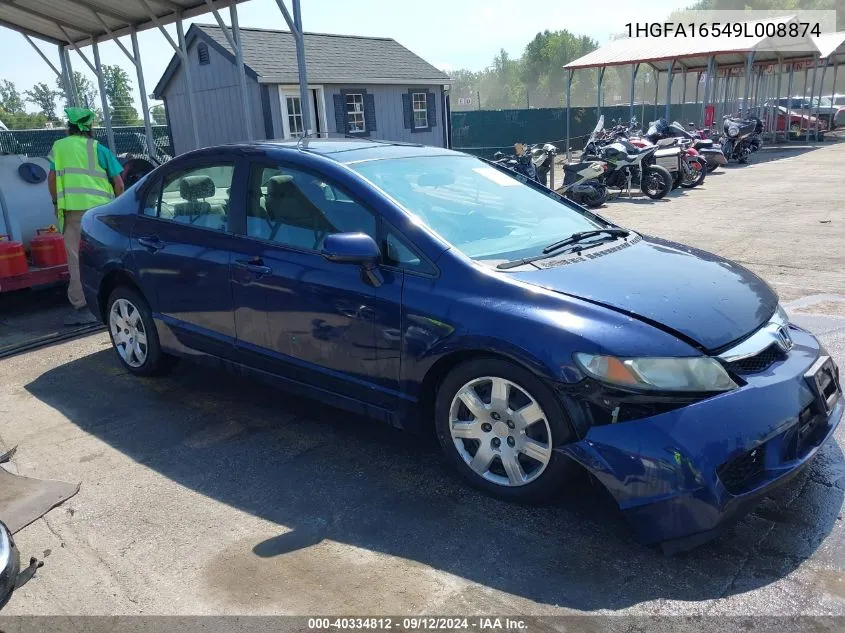 2009 Honda Civic Lx VIN: 1HGFA16549L008874 Lot: 40334812