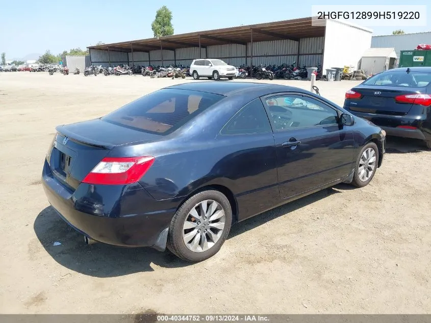 2009 Honda Civic Ex VIN: 2HGFG12899H519220 Lot: 40344752