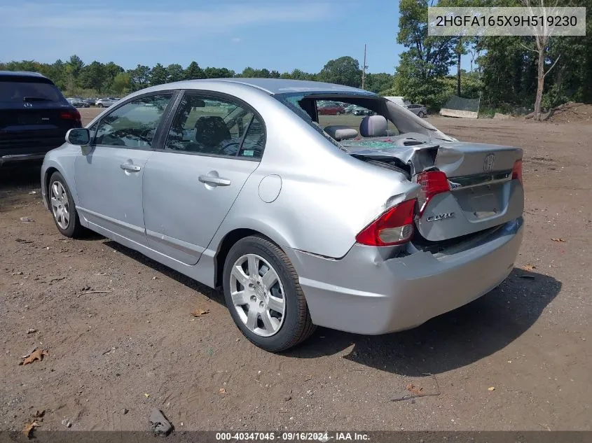 2009 Honda Civic Lx VIN: 2HGFA165X9H519230 Lot: 40347045