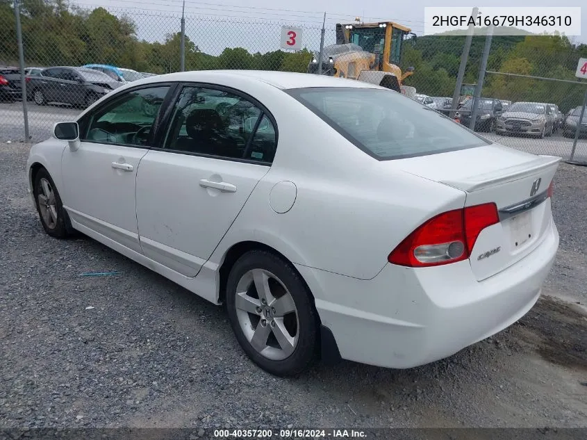 2009 Honda Civic Lx-S VIN: 2HGFA16679H346310 Lot: 40357200