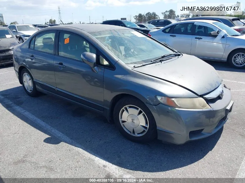 2009 Honda Civic Hybrid VIN: JHMFA36299S016747 Lot: 40358708