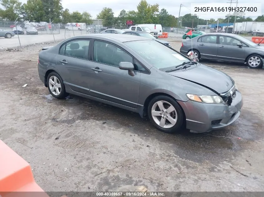 2009 Honda Civic Lx-S VIN: 2HGFA16619H327400 Lot: 40359657