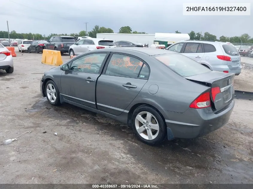 2009 Honda Civic Lx-S VIN: 2HGFA16619H327400 Lot: 40359657