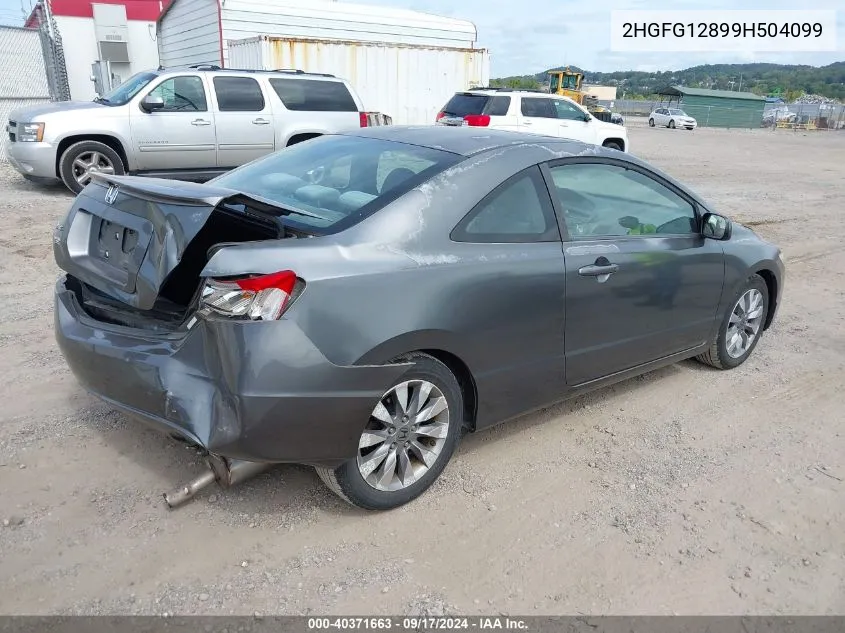 2009 Honda Civic Ex VIN: 2HGFG12899H504099 Lot: 40371663