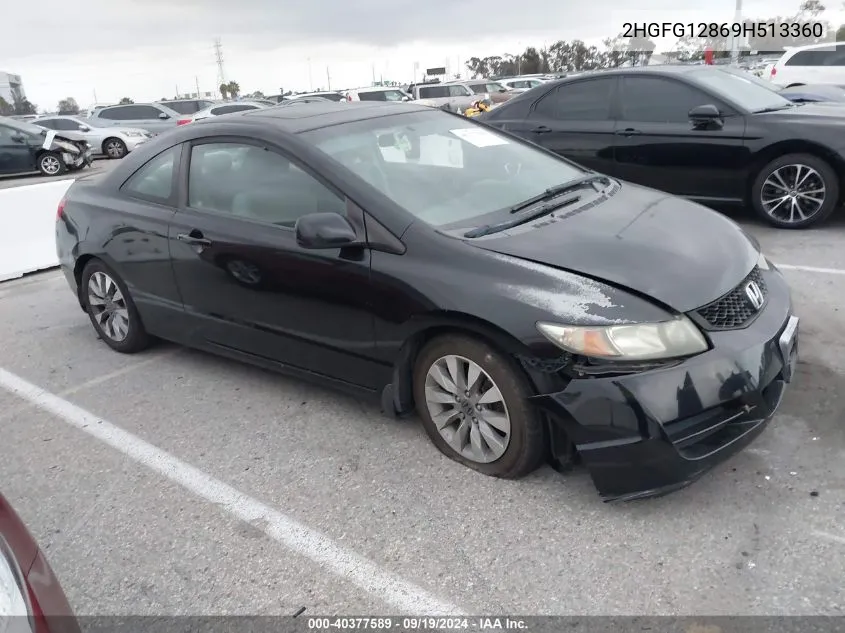 2009 Honda Civic Ex VIN: 2HGFG12869H513360 Lot: 40377589