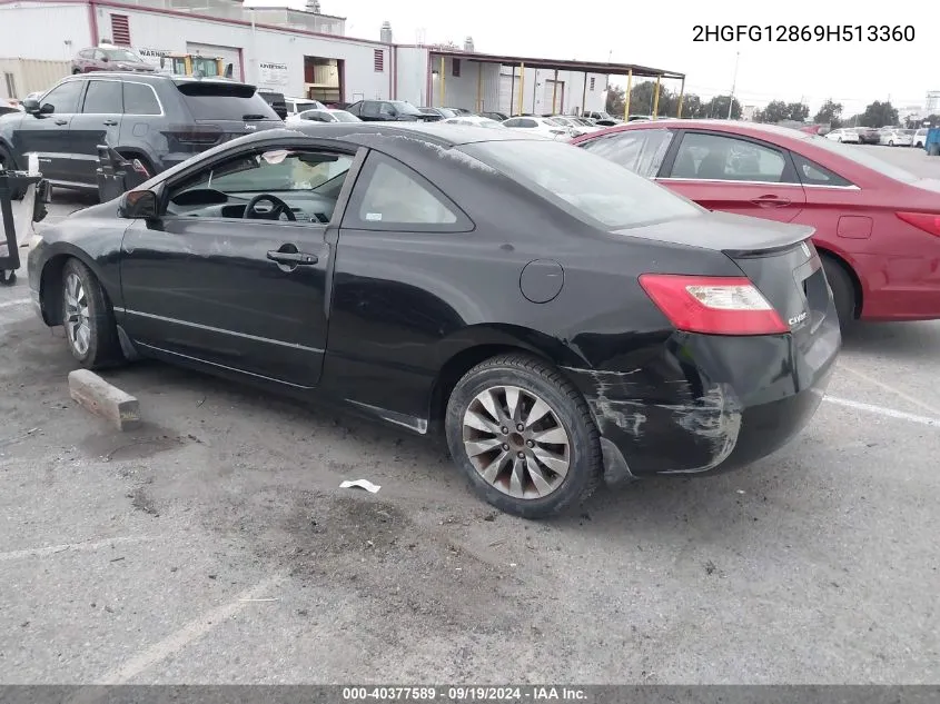 2HGFG12869H513360 2009 Honda Civic Ex