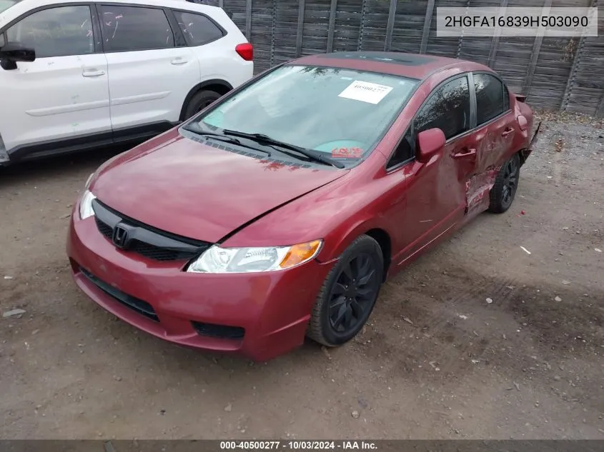 2009 Honda Civic Ex VIN: 2HGFA16839H503090 Lot: 40500277