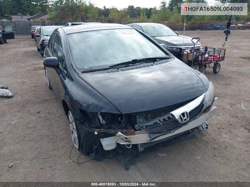 1HGFA16509L004093 2009 Honda Civic Lx