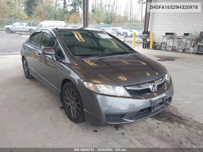 2009 Honda Civic Lx VIN: 2HGFA16529H320978 Lot: 40545701