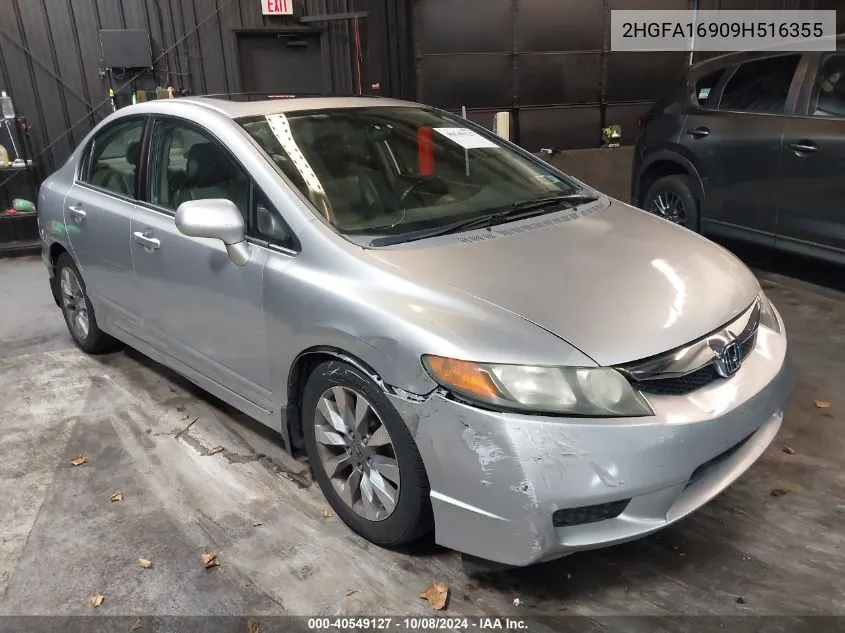 2HGFA16909H516355 2009 Honda Civic Ex-L