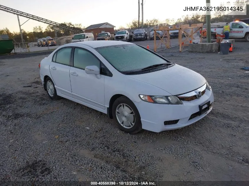 JHMFA36219S014345 2009 Honda Civic Hybrid