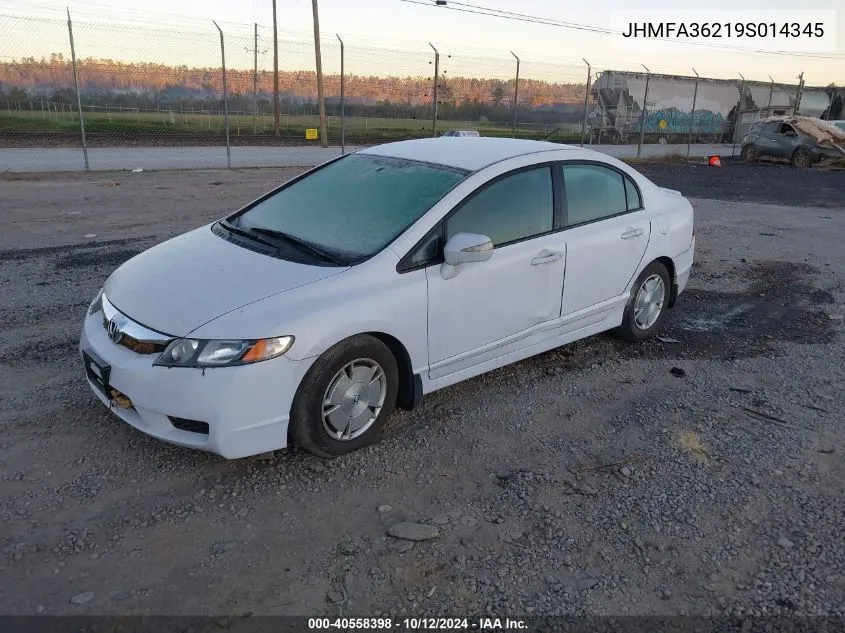 JHMFA36219S014345 2009 Honda Civic Hybrid