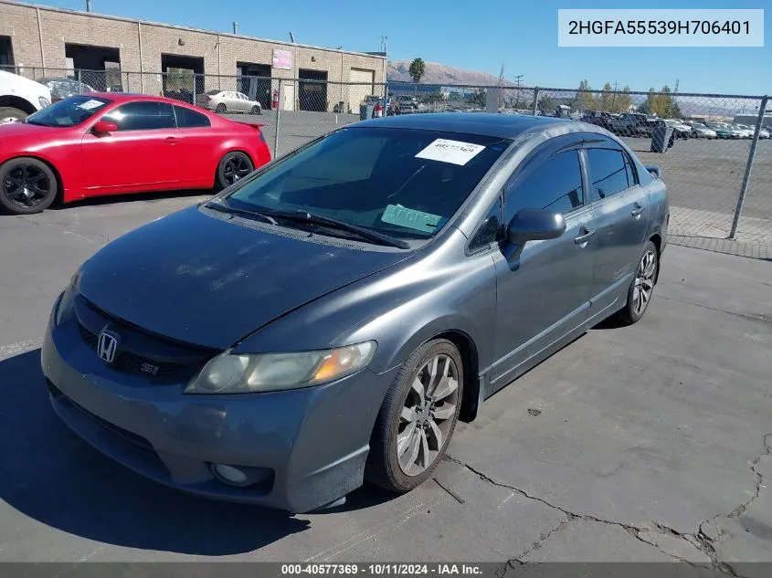 2009 Honda Civic Si VIN: 2HGFA55539H706401 Lot: 40577369