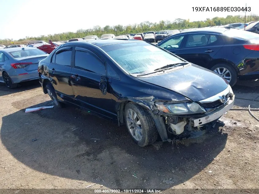 19XFA16889E030443 2009 Honda Civic Ex