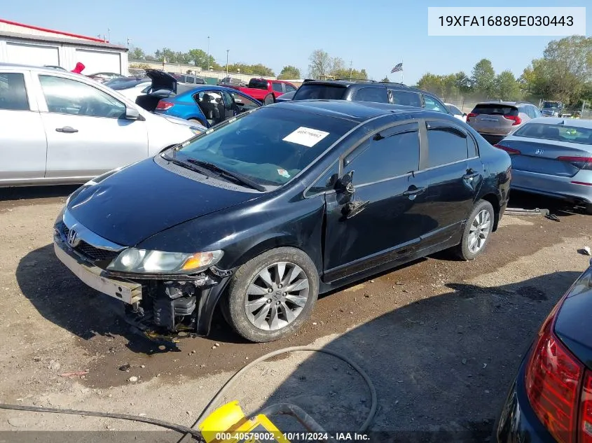 2009 Honda Civic Ex VIN: 19XFA16889E030443 Lot: 40579002