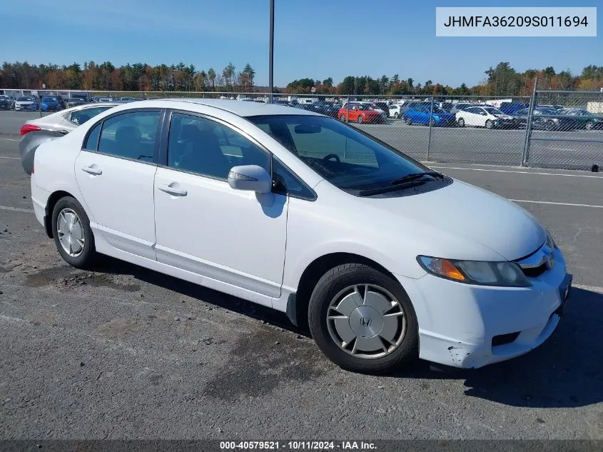 2009 Honda Civic Hybrid VIN: JHMFA36209S011694 Lot: 40579521